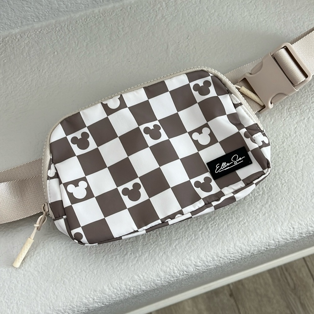 Ellie Sue Mickey belt bag.  Beige